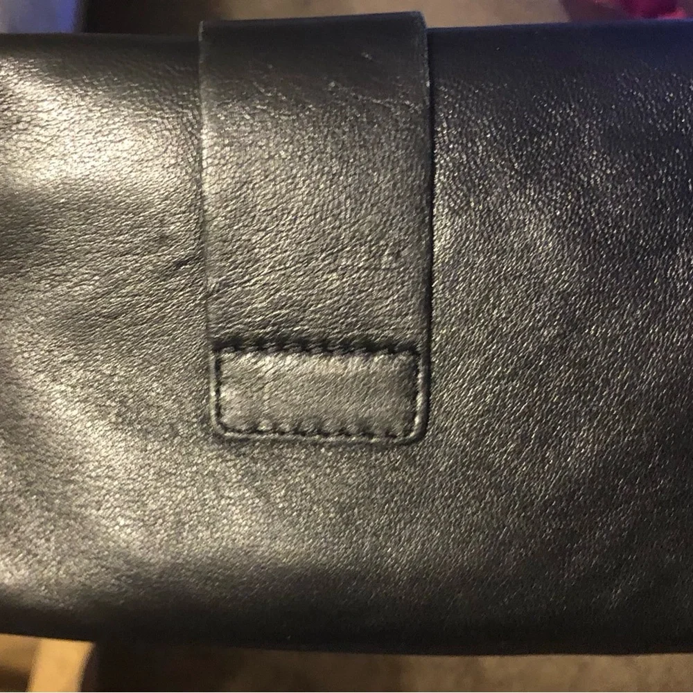 Armani Exchange Women’s Leather Wristlet Cosmetic Makeup Mirror Bag